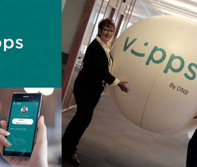 Solfrid Bøe, VIPPS ansvarlig i Redningsselskapet og Rune Garborg, VIPPSdirektør i DNB.